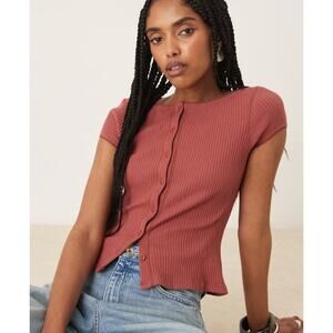 NWT Free People Intimately Most Wanted Cardigan Ribbed Tee